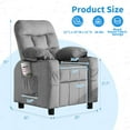 thumbnail image 3 of Wanan Kids Recliner Chair, Modern Velvet Lounge with Cup Holder, Footrest, Side Pockets, Gray, 3 of 8