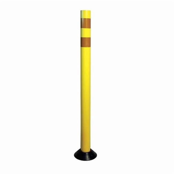 Channelizer Post and Base, Round, ,Polyurethane Yellow, 36" L