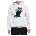 thumbnail image 2 of Cool California Beach Kitten Silhouette Sun Cat | Mens Cat Lover Hooded Sweatshirt Graphic Hoodie, White, Large, 2 of 4
