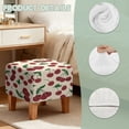 thumbnail image 7 of SCRAWLGOD Cherry Print Red Beige Stretch Ottoman Cover Square Folding Storage Stool Furniture Protector Soft Footrest Stool Slipcover with Elastic Bottom for Pets, 7 of 7