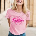 thumbnail image 2 of TSADFHJI Ladies Tops for Fall Boho Women's International Cancer Awareness Month Together Printed T Shirt Top S, 2 of 4