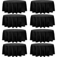 thumbnail image 1 of Nrdde 8 Pack Premium Round Tablecloth 90 Inch Round Table Covers Bulk Washable Polyester Fabric Round Table Clothes for Wedding Party Reception Banquet Buffet Restaurant (Black, 90 Inch), 1 of 5