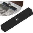 thumbnail image 1 of GHSDFBB Silicone Faucet Handle Drip Catcher Mat，Kitchen Faucet Sink Splash Guard，Sink Draining Pad Behind Faucet，Drying Pad for Kitchen & Bathroom Countertop Protect（Black）, 1 of 7