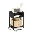 thumbnail image 4 of Furinno Moretti USB and Type-C Charging Port Open Storage Side Table with Metal Frame, Americano, 4 of 6