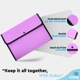 thumbnail image 3 of shiyou-Square Flap Plastic File Holder, Purple, A4 Letter Size, Reusable, Snap Closure, 13" x 9.4", 3 of 4