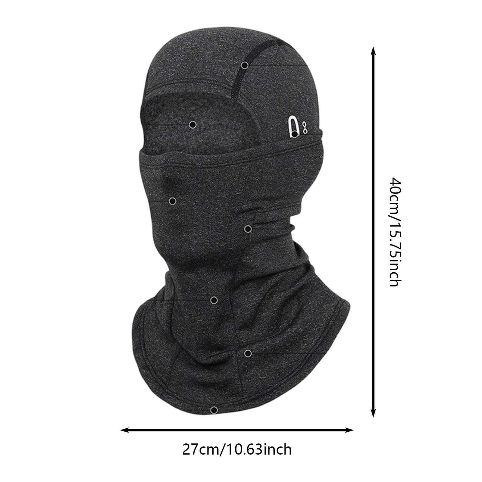 Masque Thermique D'hiver Polaire, Noir, Taille Unique (27x22cm), Pour Homme Et Femme