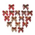 thumbnail image 3 of 5 Pieces Christmas Buffalo Plaid Bow Ribbon Bow with Bell Christmas Tree Decoration Bows for Christmas Parties Christmas Trees Indoor Outdoor Crafts(Red and Green), 3 of 11