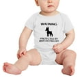 thumbnail image 2 of Warning: Protected by A Miniature Pinscher Dog Funny Baby Bodysuits (White,18-24 Months), 2 of 5