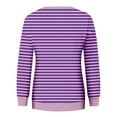 thumbnail image 5 of YUGYXL Fall Winter Sweatshirt for Women Plus Size Striped Blouses Crew Neck Long Sleeve Pullover Teen Girl Holiday Clothes Purple XXXXXL, 5 of 5