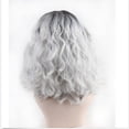 thumbnail image 4 of Human Hair Hair Wigs Colors Women Gray Short Natural Gradient Mix Curly Full Synthetic Wig wig, 4 of 4