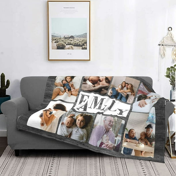 Custom Memorial Blankets with Photo Personalized in Loving Memory Picture Name Date Throws Blanket Sympathy Gifts for Loss of Mom Dad Friends