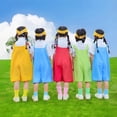 thumbnail image 5 of Ruyang Youth Shortalls for Girls Boys Classic Sleeveless Romper Soft Bib Overall Shorts School Jumpsuit Wide Leg Preppy Clothes, 5 of 8