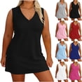 thumbnail image 2 of PADFRYBK Large Size Dresses For Women V-Neck Loose And Comfortable Skirt Casual Home Wear Round Neck Short Sleeved Dress, 2 of 7