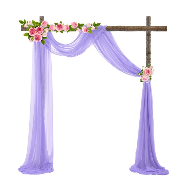 Bearachild 2 pack/lote drapeado gasa exquisita artesanía estilo artístico para boda o sesión de fotos lavable Decoración del hogar Púrpura
