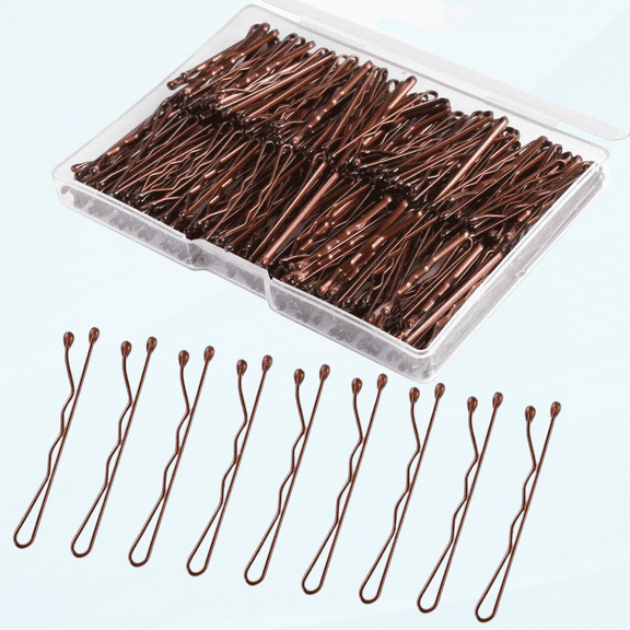 250Pcs 1.38 Inch Mini Bobby Pins, Small Brown Bobby Pins Hair Bobby Pins for Buns Hair Pins with Storage Box for Kids,Girls and Women (Brown)