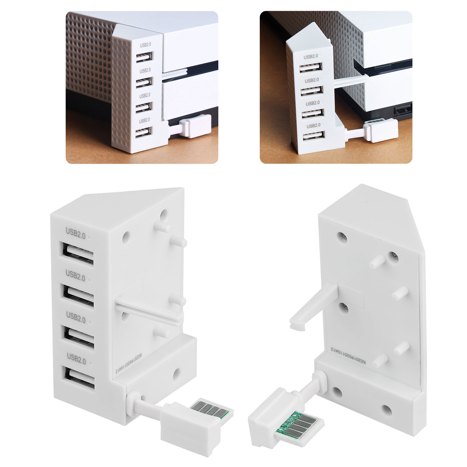 USB Hub for Xbox One S Console, EEEkit Extend USB Adapter with 4 Port