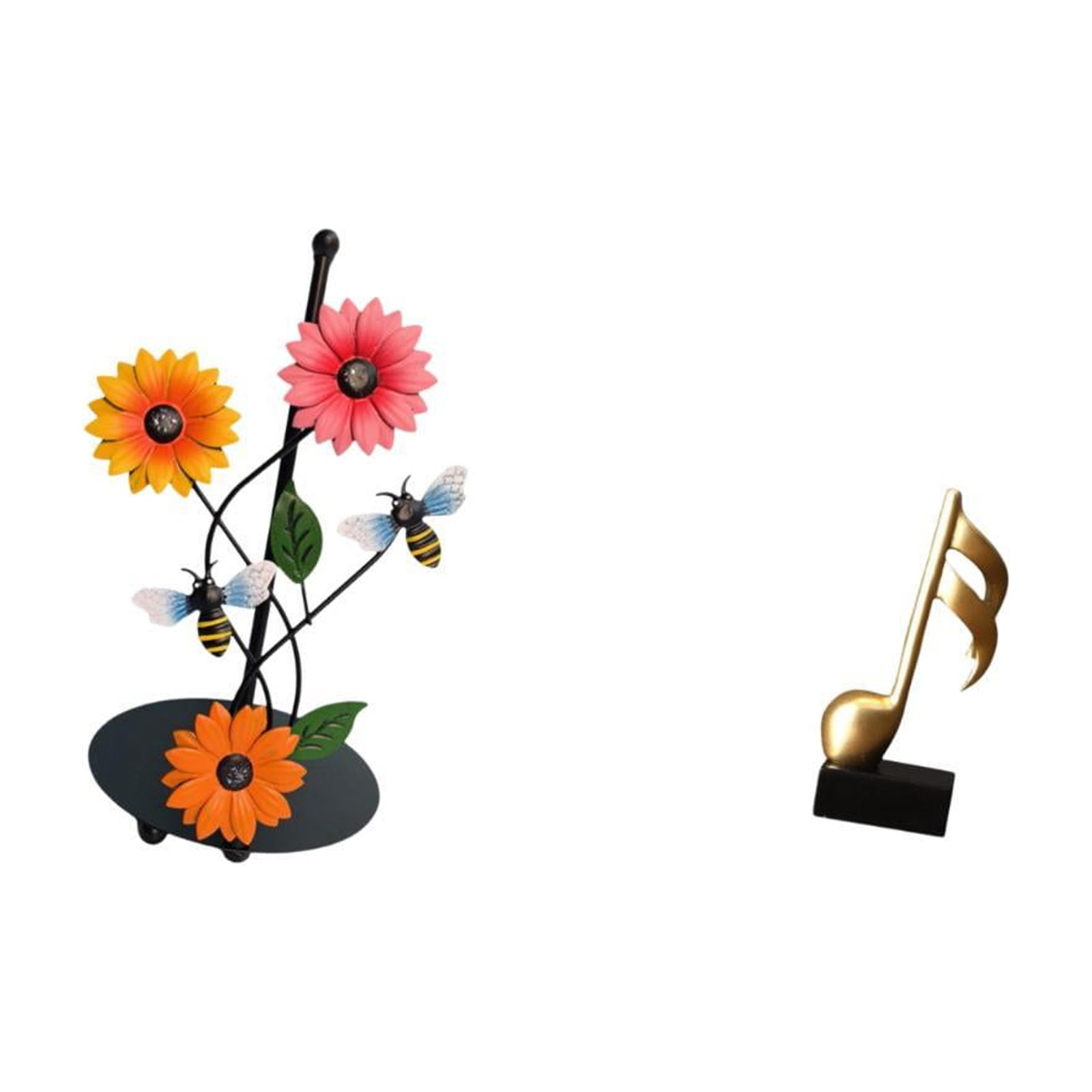 Fiocias Toilet Paper Holder Paper Towel Holder Countertop Desktop Figurine Music Note Sculpture Iron Resin Weighted Base Suitable for Kitchen Dining Table Off