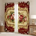 thumbnail image 2 of Manfei Romantic Rose Flower Curtains Pack of 2 (42x84 Each) for Female, Bohemian Damask Curtains Blackout, Vintage Western French Style Bedroom Curtains, Curtains and Drapes Room Decor, 2 of 6
