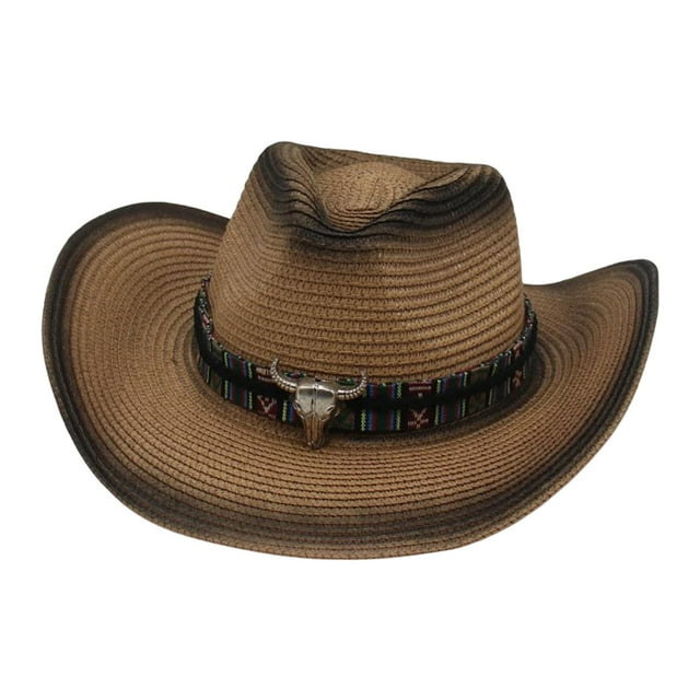 Sombrero de vaquero occidental de moda, sombrero de vaquera de ala ancha para hombre y mujer. Sombrero vaquero talla única 02