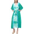 thumbnail image 2 of HAPPY BAY Women's Loungewear Relaxed Fit Caftan Maxi Robe Nightwear 2X-3X Green_B761, 2 of 6