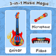 thumbnail image 5 of Contixo 3-in-1 Kids Music Set, Piano, Guitar & Microphone, Kids Toys for Ages 3-8, Educational Musical Play, 5 of 9