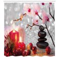 thumbnail image 3 of Ambesonne Christmas Shower Curtain, Winter Orchid Stone, 69"Wx70"L, White Black Pink, 3 of 3