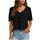 thumbnail image 1 of Camisas de Manga Corta para las Mujeres Blusa de Suéter de Cuello en V Casual para las Mujeres, Top de Estiramiento Suave para Uso Diario Y de Fiesta, 1 of 7