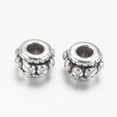 thumbnail image 2 of 100 pc Tibetan style Spacer Beads Lead Free Cadmium Free and Nickel Free Rondelle Antique Silver 5mm in diameter 3mm thick hole: 2mm, 2 of 3