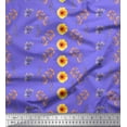 thumbnail image 1 of Soimoi Purple Heavy Canvas Fabric laurel leaf & Floral Print Sewing Fabric Yard 58 Inch Wide, 1 of 3