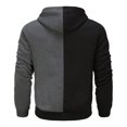 thumbnail image 4 of CONZONE Mens Hoodies Patchwork Color Cardigan Hoodie for Men Thick Long Sleeve Zip Up Pullover Hooded Sweatshirt Soft Fall Winter Sweatshirts With Pocket, 4 of 8