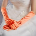 thumbnail image 2 of AWZXDE Elegant Satin Wedding Party Gloves for Women Gloves for Carnival and Formal Events Solid Color Evening Accessories Stylish and Comfortable Party Orange,One Size, 2 of 3