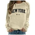 thumbnail image 2 of Women's Casual Oversized Sweatshirt Long Sleeve Letter Printed Crew Neck Tops Loose Fit Tops Fall Y2K Pullover Shirt, 2 of 6