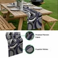 thumbnail image 5 of Blue Geometric Table Runner - 70 Inch Long, Kitchen Dining Table Runner Dresser Scarves, Grey Vintage Neutral Abstract Striped Art Farmhouse Decor for Coffee Tables Wedding Party Banquet, 5 of 8