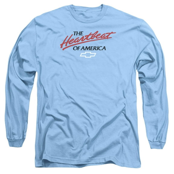 Chevrolet Heartbeat Of America Long Sleeve Adult 18/1 T-Shirt Carolina Blue