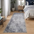 thumbnail image 3 of Bloom Rugs Washable Non-Slip 7 ft Runner - Gray / Charcoal / Blue Modern Abstract Runner for Entryway, Hallway, Bathroom, and Kitchen - Exact size: 2.5' x 7', 3 of 10