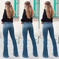 thumbnail image 3 of Fjofpr Clothing Womens Jeans Flare Legs Clearance Jeans for Women Trendy Slimming Womens Jeans Trendy Fall 2024 Women Elastic Plus Loose Pocket Casual Boot Cut Pant, 3 of 9