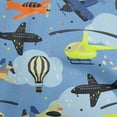 thumbnail image 1 of oneOone Velvet Light Blue Fabric Airplane Nursery Kids Craft Projects Decor Fabric Printed By The Yard 58 Inch Wide, 1 of 1