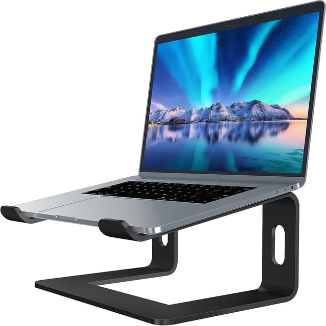 GFDYREE Soundance Aluminum Laptop Stand for Desk Compatible with Mac MacBook Pro Air Apple Notebook, Portable Holder Ergonomic Elevator Metal Riser for 10 to 15.6 inch PC Desktop Computer, L