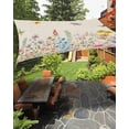 thumbnail image 2 of Spring Florals Sun Shade Sail 12'X16' Watercolor Colorful Floral Leaf Butterfly Dragonfly Linen Texture UV Block Outdoor Sail Shades Breathable Waterproof Rectangular Sunshade for Patio Garden Porch, 2 of 8