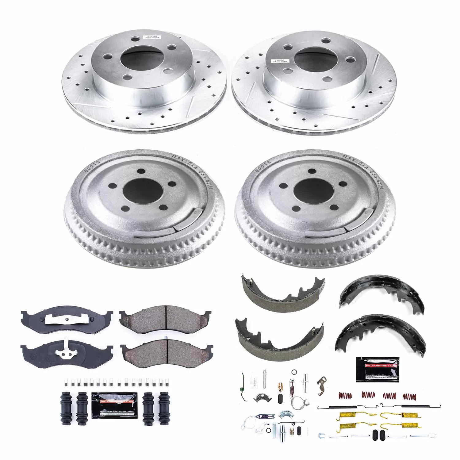 PowerStop Front and Rear Z23 Evolution Sport Brake Pad Rotor Drum and Shoe Kit Fits: JEEP Select Models K15132DK