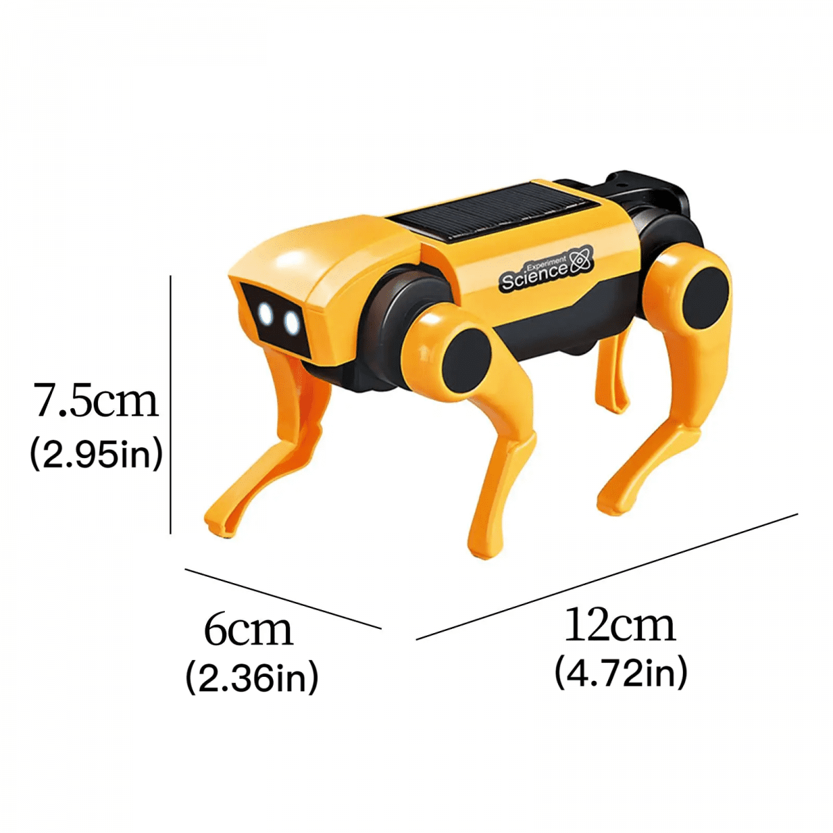 Solar Robot Toy Electric Robotic Dog with Interchangeable Cat Heads DIY Building Kit for Kids Christmas Birthday Gifts