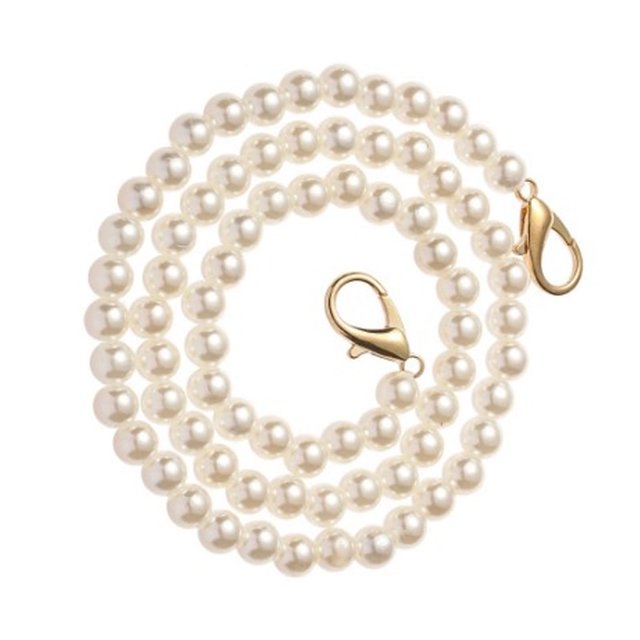 Cadena para bolso, cadena para bolso de perlas, accesorios para cadenas de bolsos, cadena para monedero con cuentas de perlas, compacta y ligera