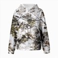 thumbnail image 4 of NOLDARES Camo Hoodie Kids Cute Hoodies Maple Leaf Print Oversized Drop Shoulder Fleece Hooded Cute Hoodies for Teen Girls Boys(N032-Light Gray), 4 of 6