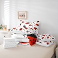 thumbnail image 5 of YST Rouge Ladybug Ensemble de Literie 7 Pcs Format Double, Ensemble de Douillette Coccinelles Dessin Animé pour Enfants Garçons Filles, Drap-Housse Coccinelle Reptile, Mignons Coléoptères Bugs Animal Sauvage Ensemble de Literie Déco de Chambre, 5 of 5