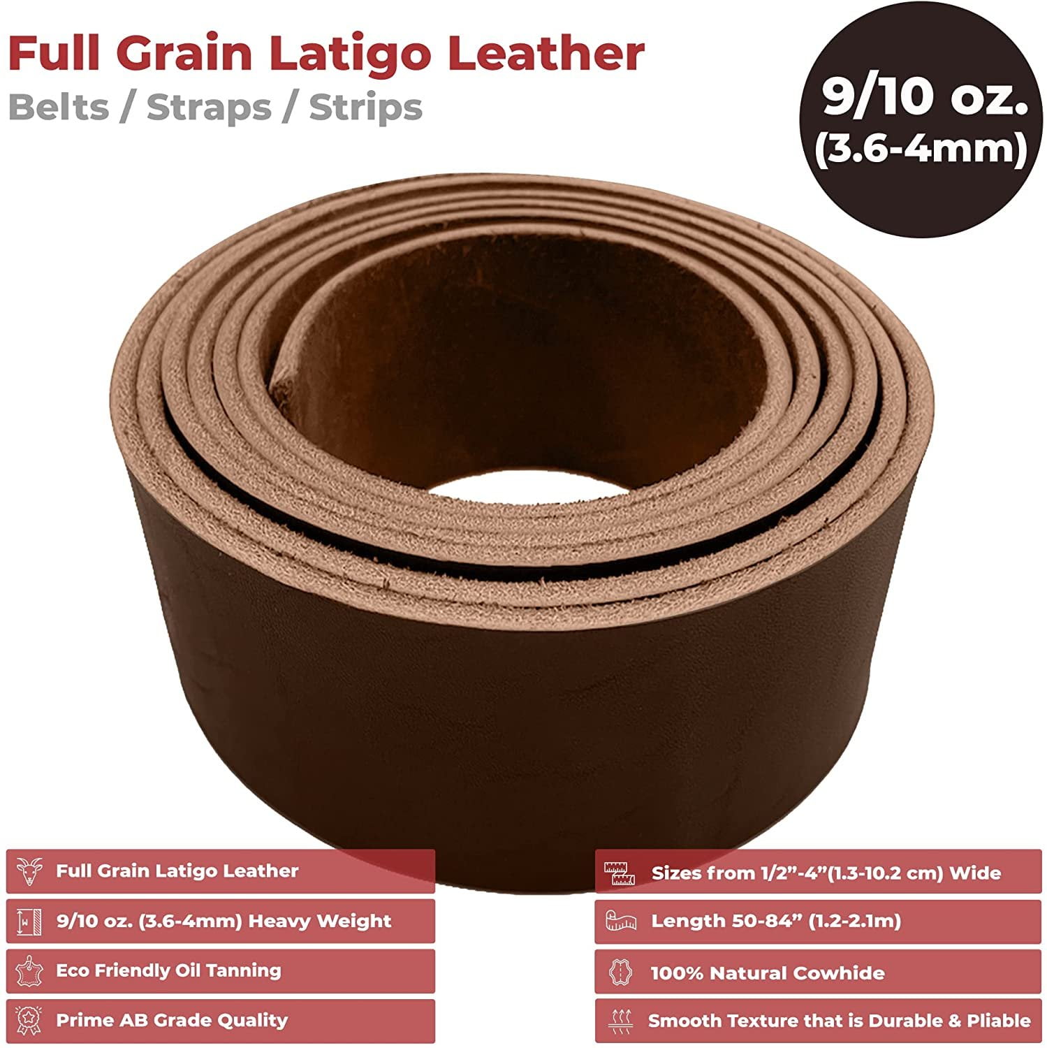 Rust Brown Nappa Leather, 1/2 In. Width, 10 Inch Strip - Jewelry Stringing  Supplies
