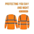 thumbnail image 3 of FEOYA Hi Vis Shirts for Men Reflective Tops Hi Viz t-Shirt Long Sleeve Reflective Workwear Work Pullover Breathable for Warehouse Construction Handling 2XL, 3 of 7