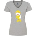 thumbnail image 3 of Inktastic Cute Duck In Yellow Raincoat And Boots, Baby Duck Women's V-Neck T-Shirt, 3 of 5