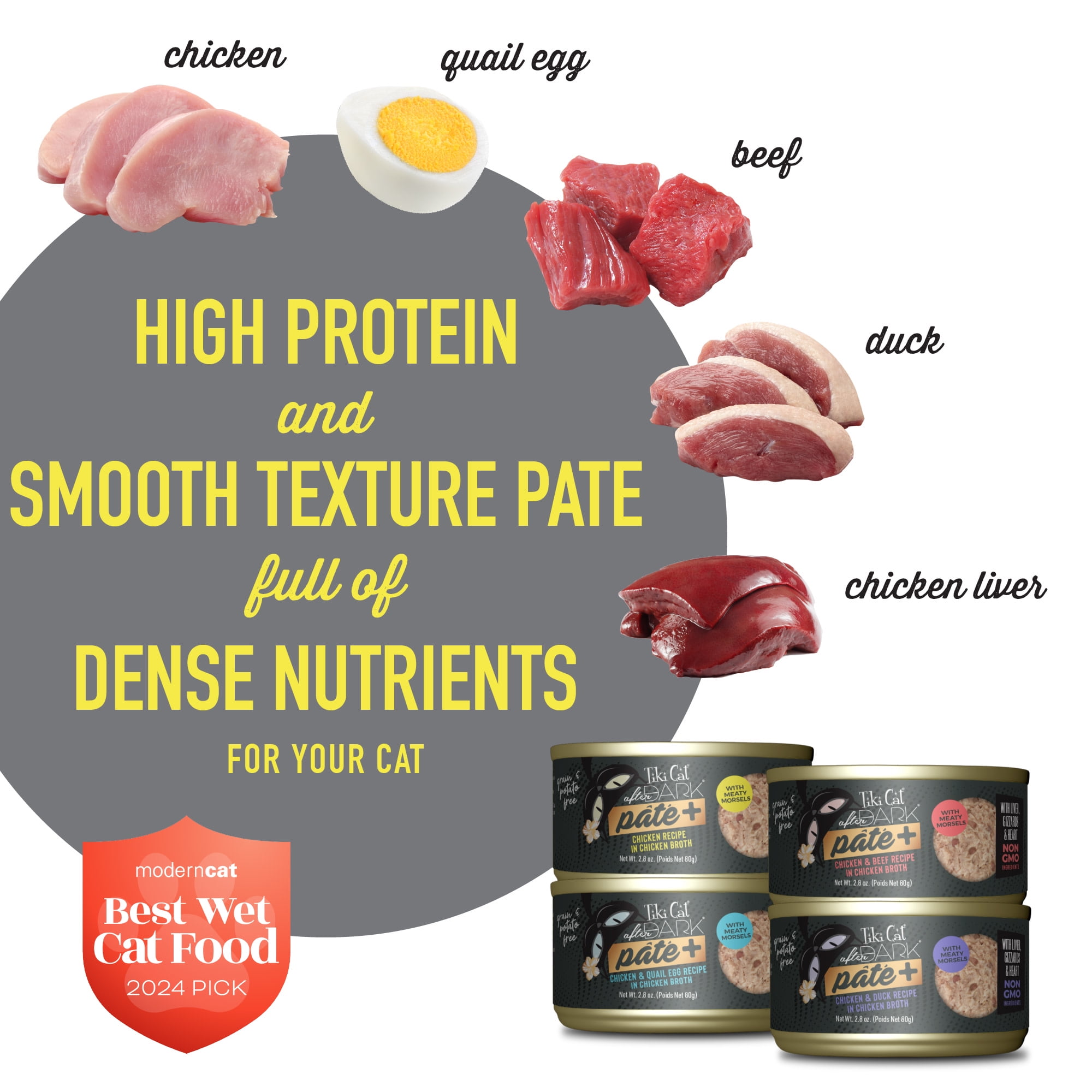 Tiki Cat After Dark Pate+ Wet Cat Food, Variety Pack, 2.8 oz. Can (12 Count)