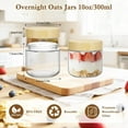 thumbnail image 2 of UHAPEER 6 Pack 10oz Glass Containers With Bamboo Lids: Stackable & Leak-Proof Glass Overnight Oats Jars for Hot/Cold Foods, Travel Meals Prep & Plan, Pantry Storage (Dishwasher & Microwave Safe), 2 of 8