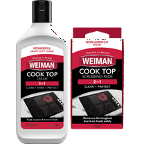 Weiman Ceramic and Glass Cooktop Cleaner - Heavy Duty Cleaner and Polish (10 Ounce Bottle and 3 Scrubbing Pads)
